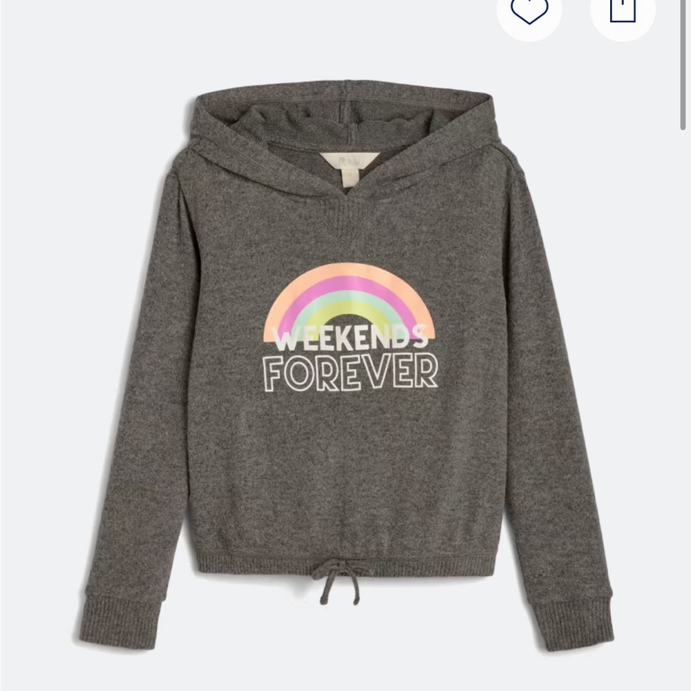 Charcoal Kids Hoodie with Rainbow Graphic
